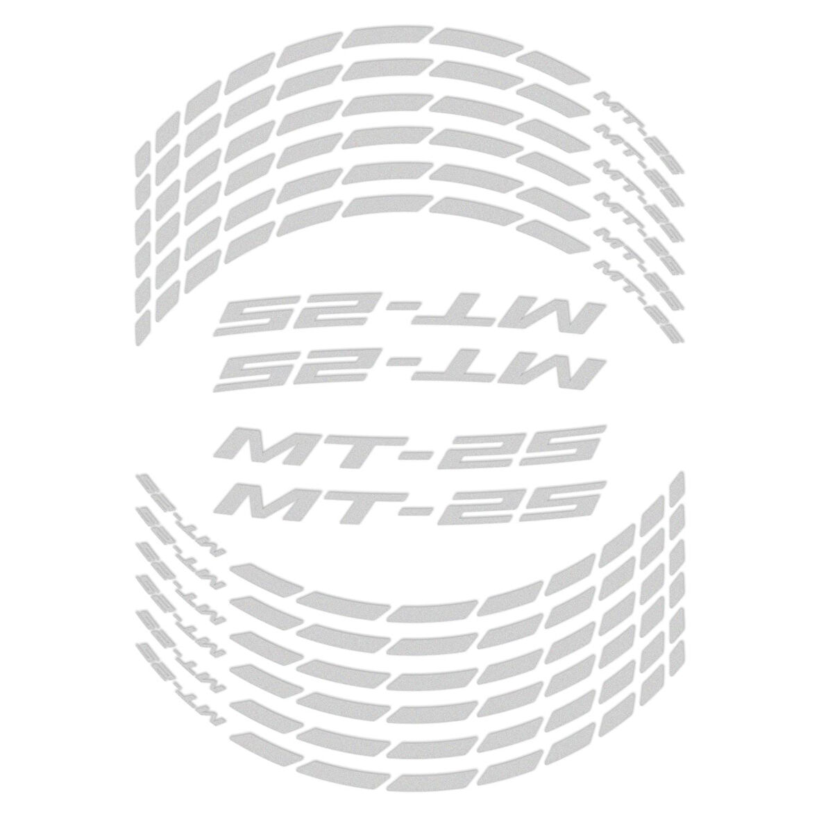 GP Kompozit Yamaha MT-25 2015-2024 Uyumlu Jant Şeridi Reflektif Gri