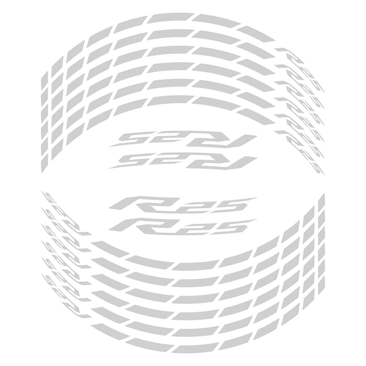 GP Kompozit Yamaha R25 2015-2024 Uyumlu Jant Şeridi Reflektif Gri