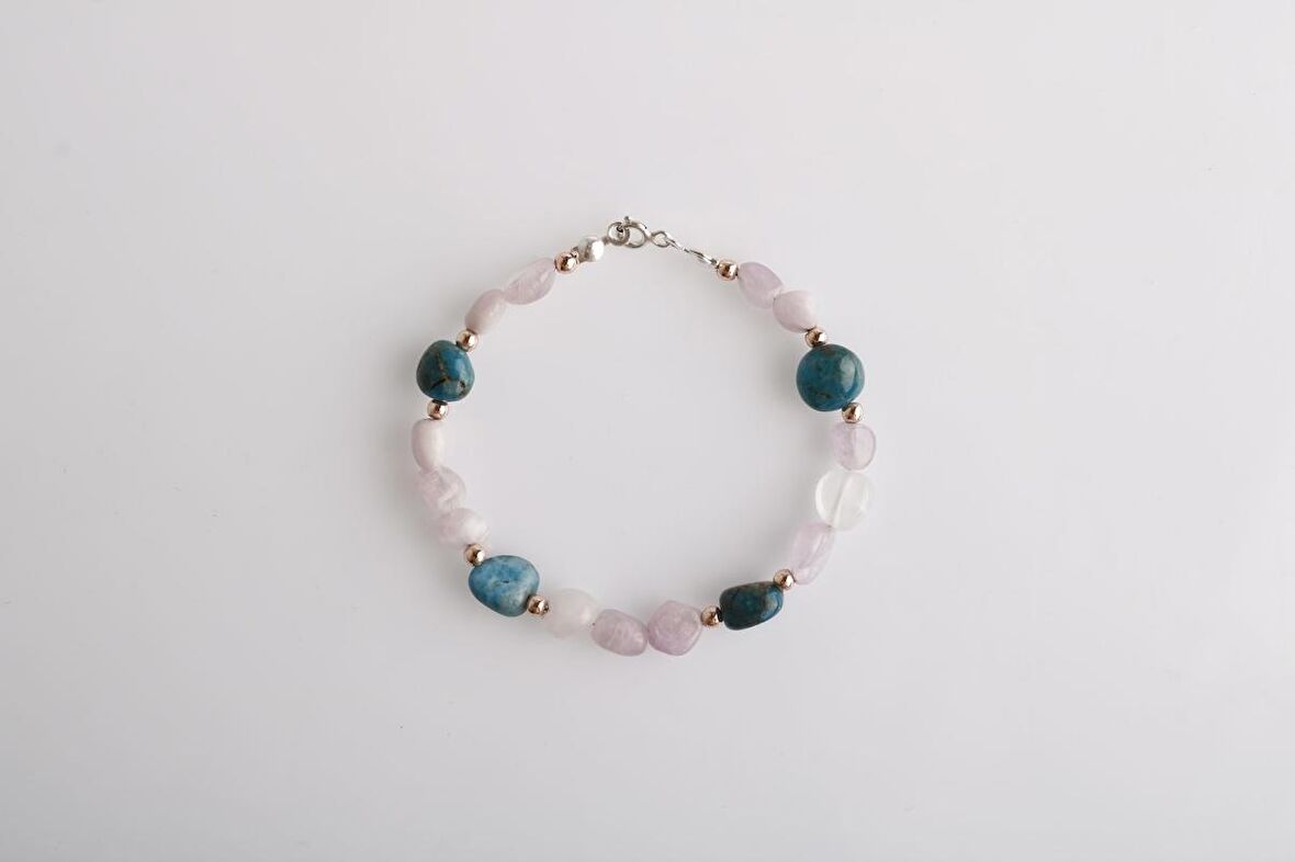 Sarel, Apatit-Pembe Gül Kuvars Doğaltaş Bileklik