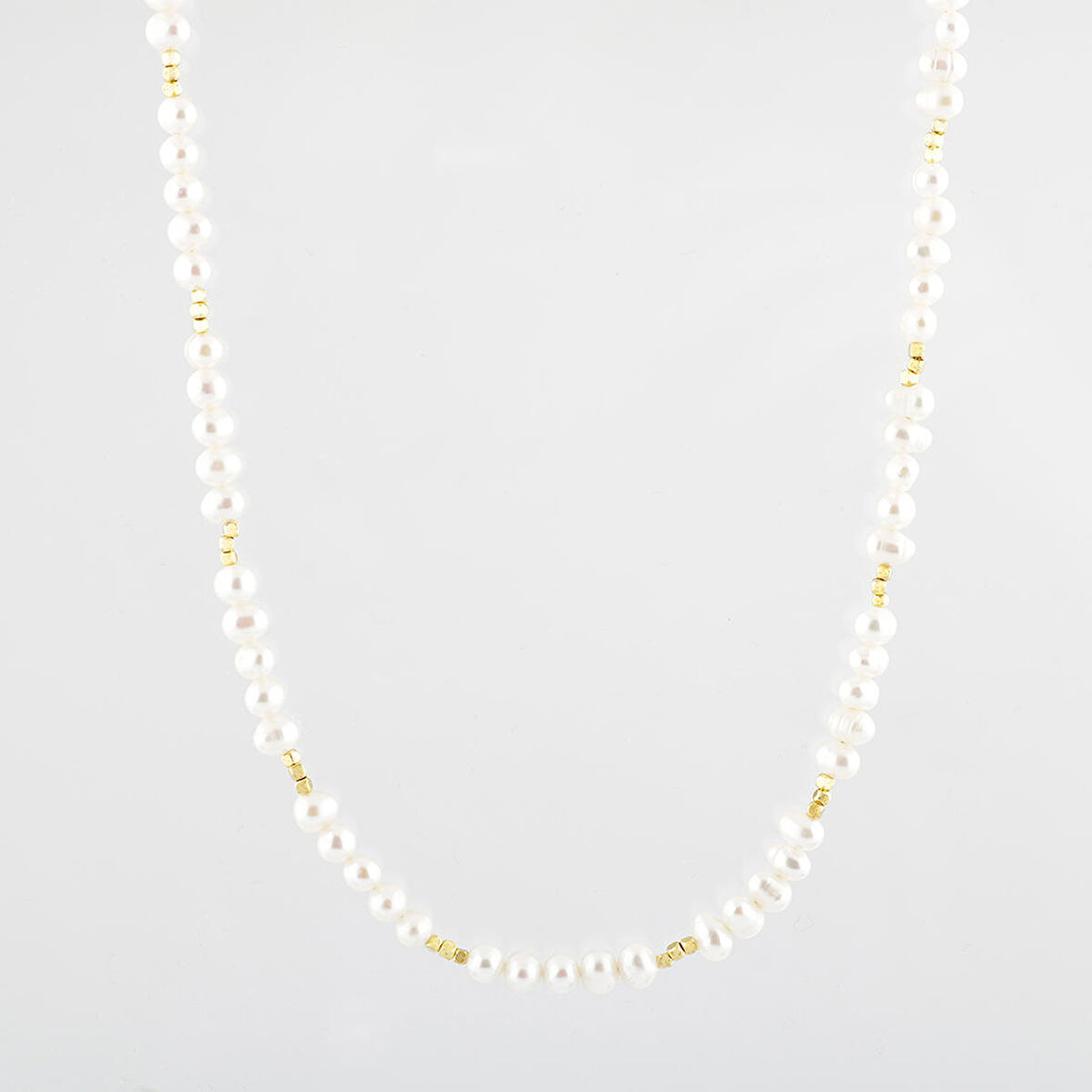 İnci Doğal Taş Altın Kaplama Kapama Kolye