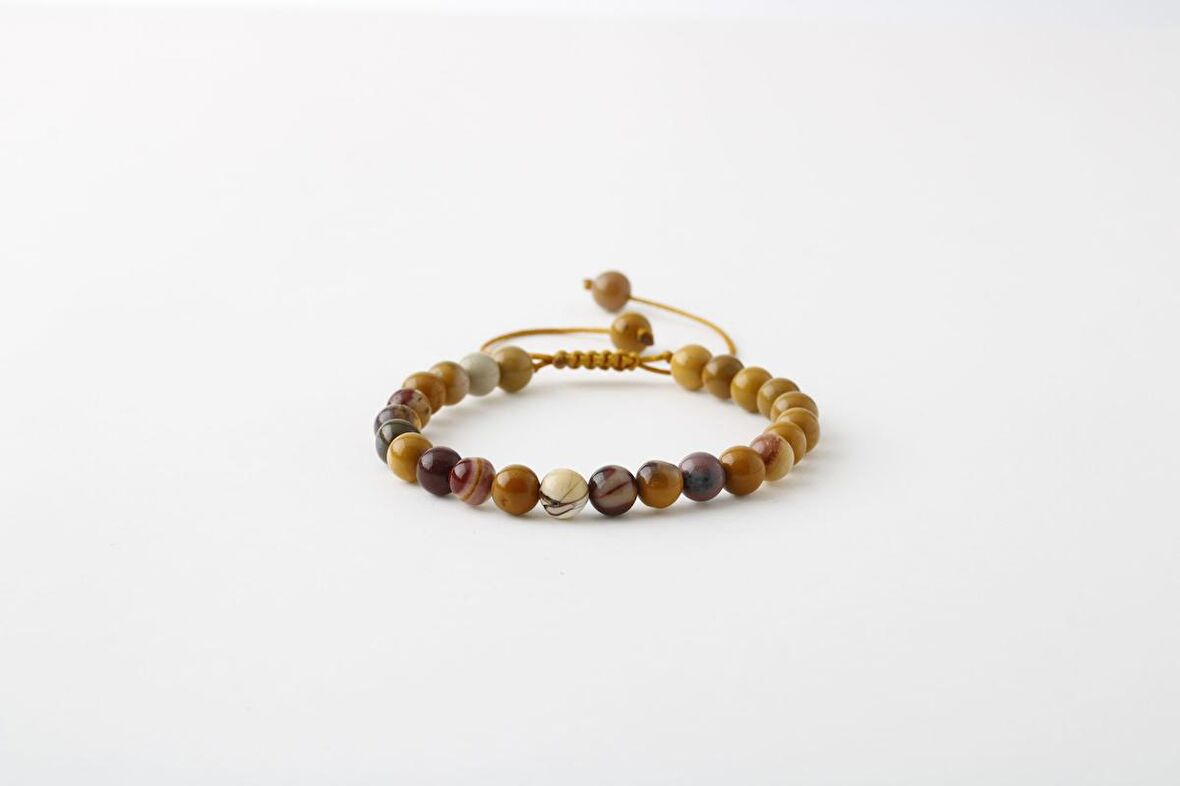 Sarı Jasper 6mm Merdiven Kapama Doğal Taş Bileklik