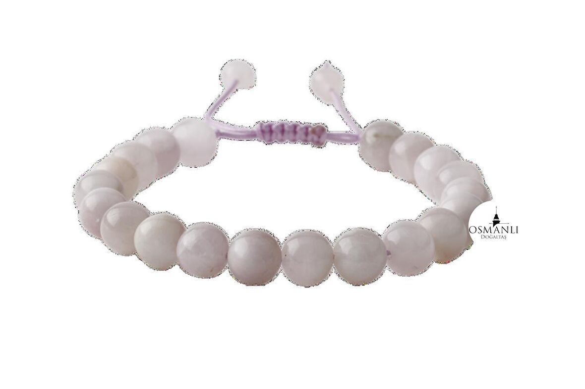 Kunzit 8mm Merdiven Kapama Doğal Taş Bileklik