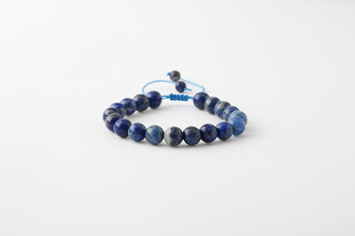 Lapis Lazuli 8mm Merdiven Kapama Doğal Taş Bileklik