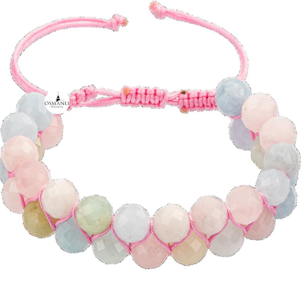 Helidor 8mm Çift Sıra Makrome Doğal Taş Bileklik