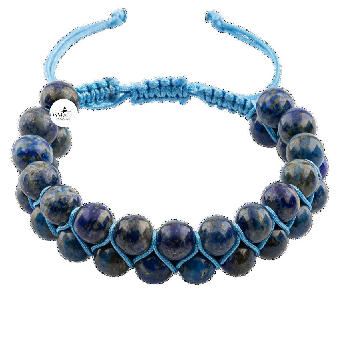 Lapis Lazuli 8mm Çift Sıra Makrome Doğal Taş Bileklik