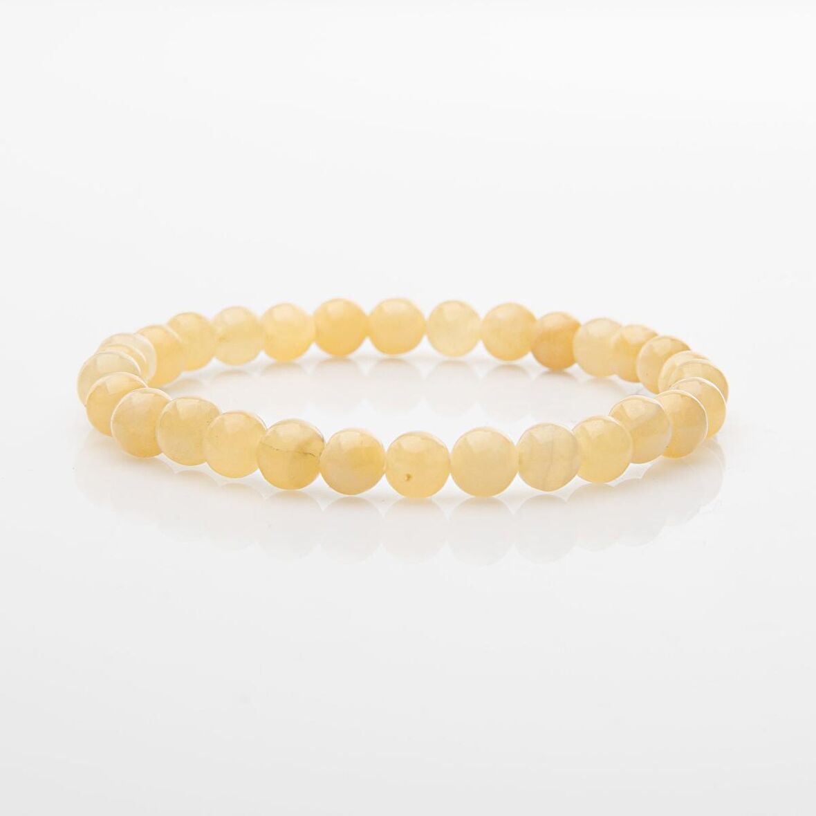 Kalsit 6mm Doğal Taş Bileklik