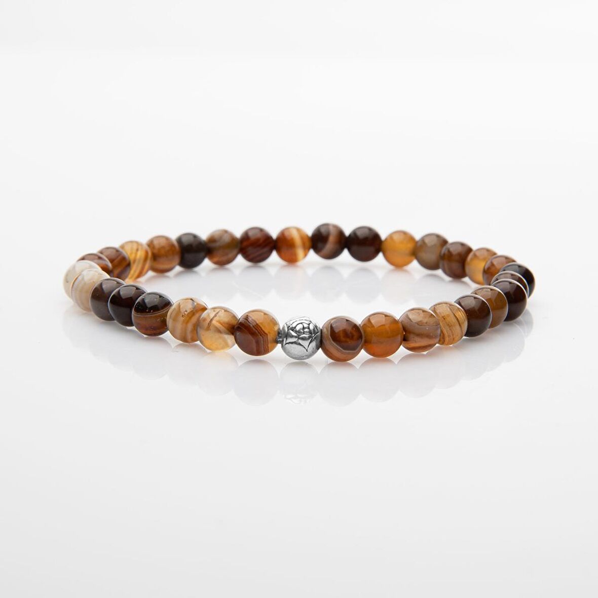 Kahve Göz Akik 6mm Doğal Taş Bileklik