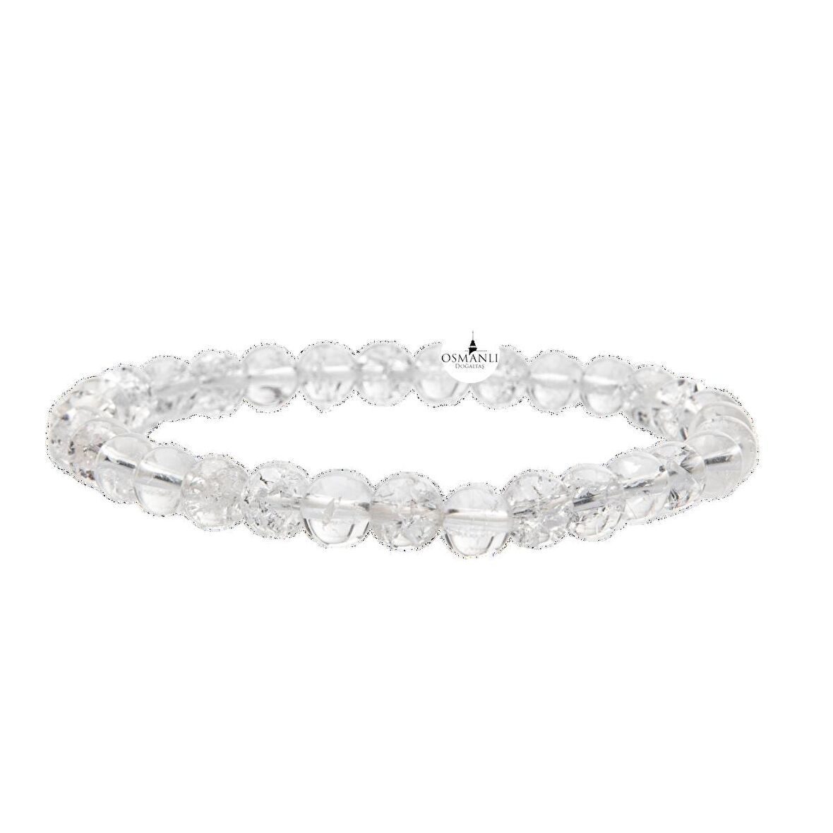 Kristal Kuvars 6mm Doğal Taş Bileklik