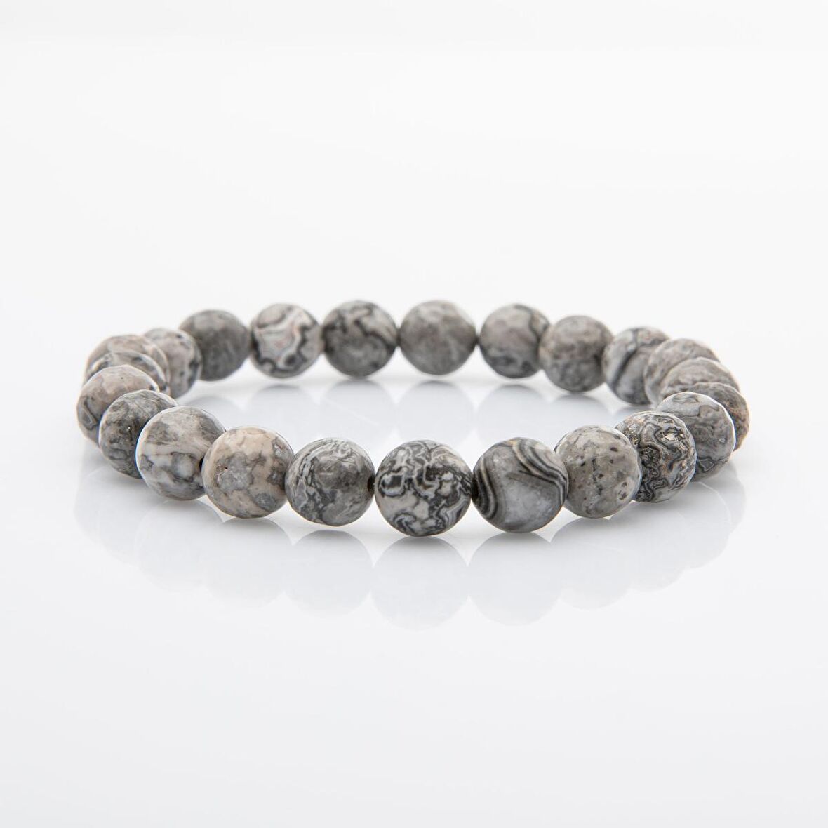 Gri Jasper 8mm Doğal Taş Bileklik