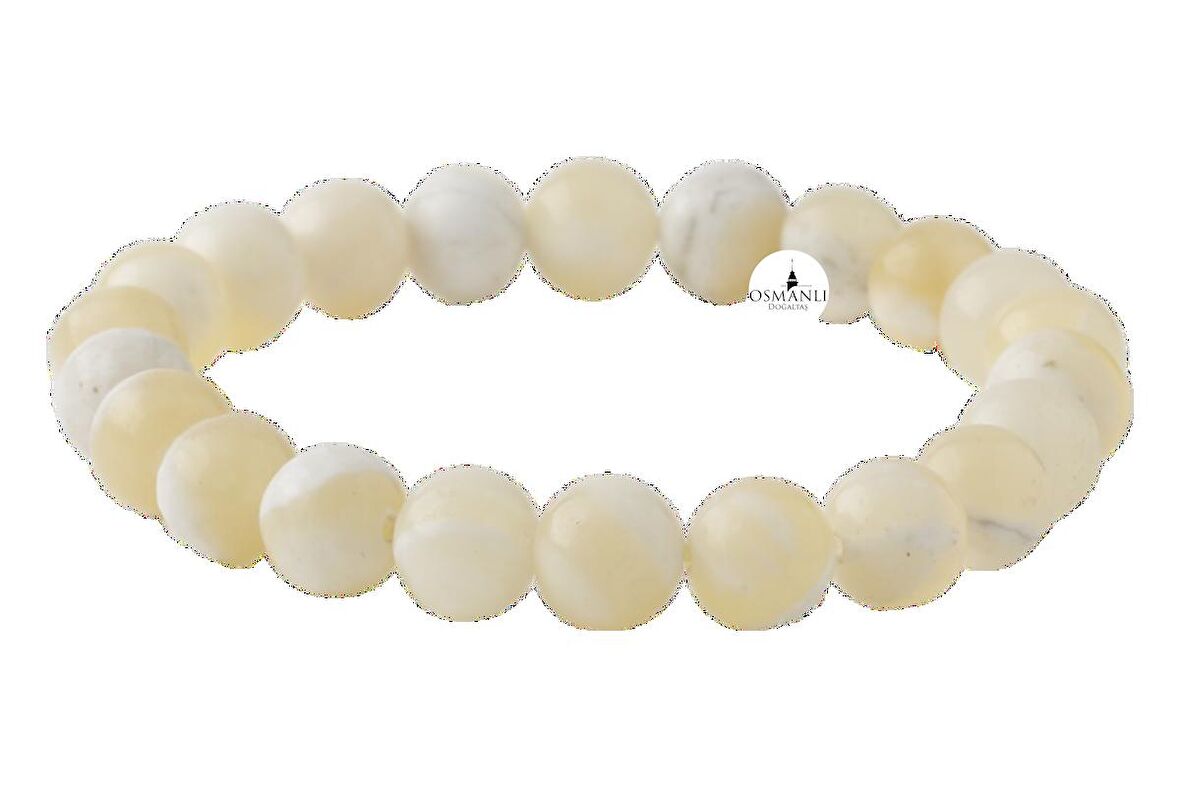 Aragonit 8mm Doğal Taş Bileklik