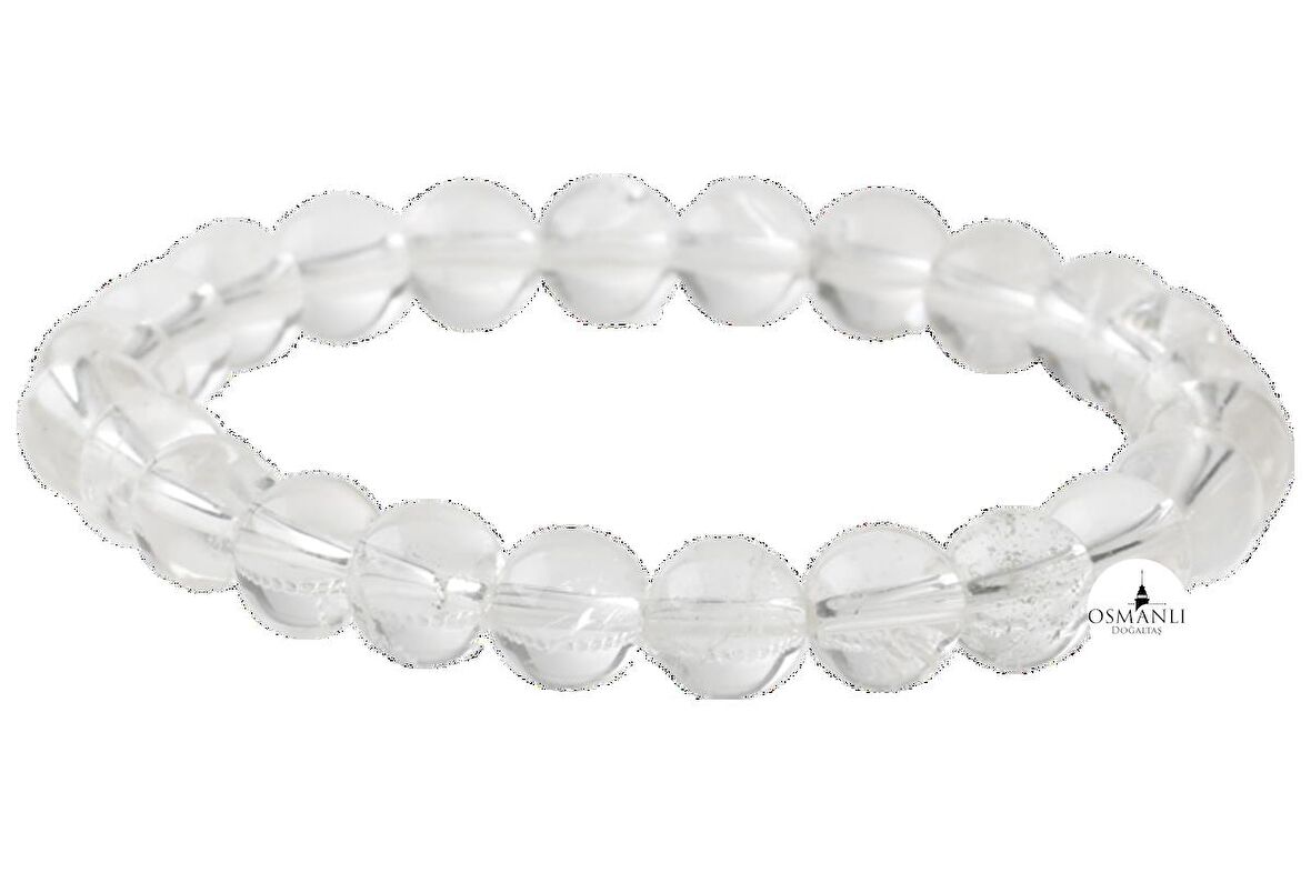 Kristal Kuvars 8mm Doğal Taş Bileklik