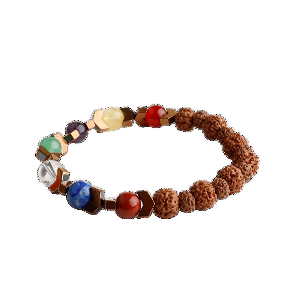 Rudrashka Çakra Bileklik Ametist, Jasper, Akik, Kuvars, Lapis, Sitrin