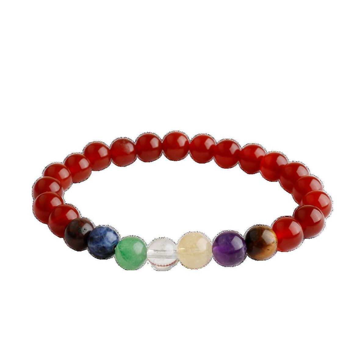 Akik Çakra Bileklik Ametist, Jasper, Kaplan Gözü, Akik, Kuvars, Lapis