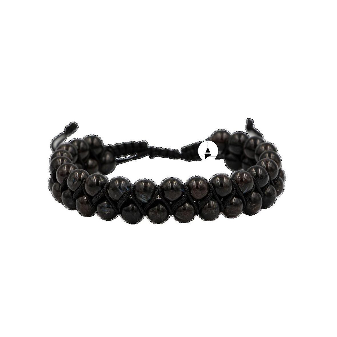 Nuummite 6mm Çift Sıra Makrome Doğal Taş Bileklik