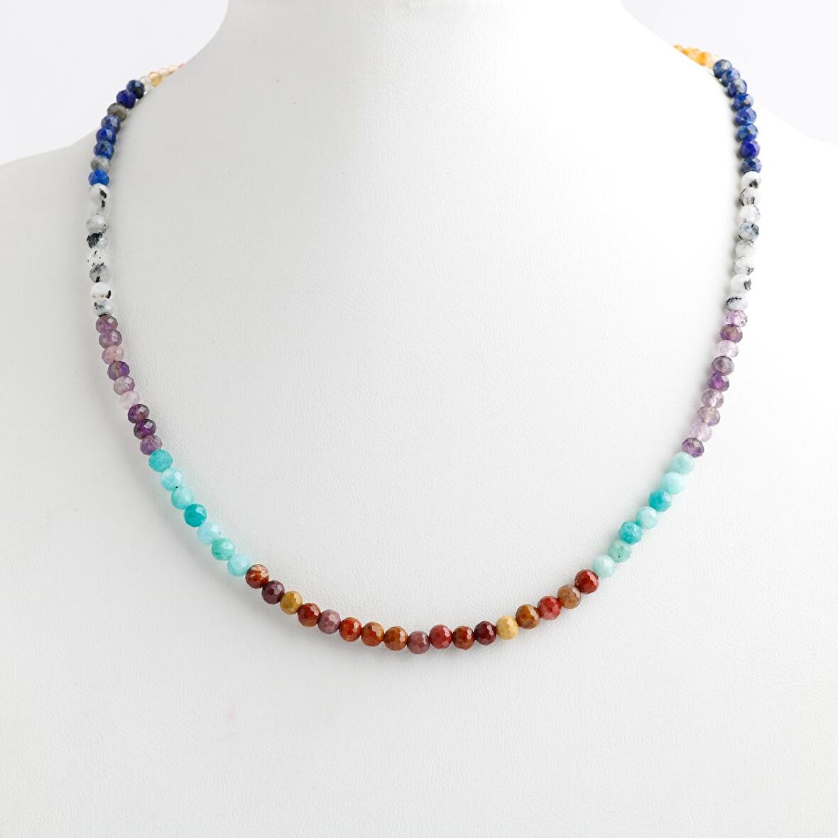 Çakra Kolye Amazonit, Ametist, Jasper, Karnelyan Akik, Lapis Lazuli