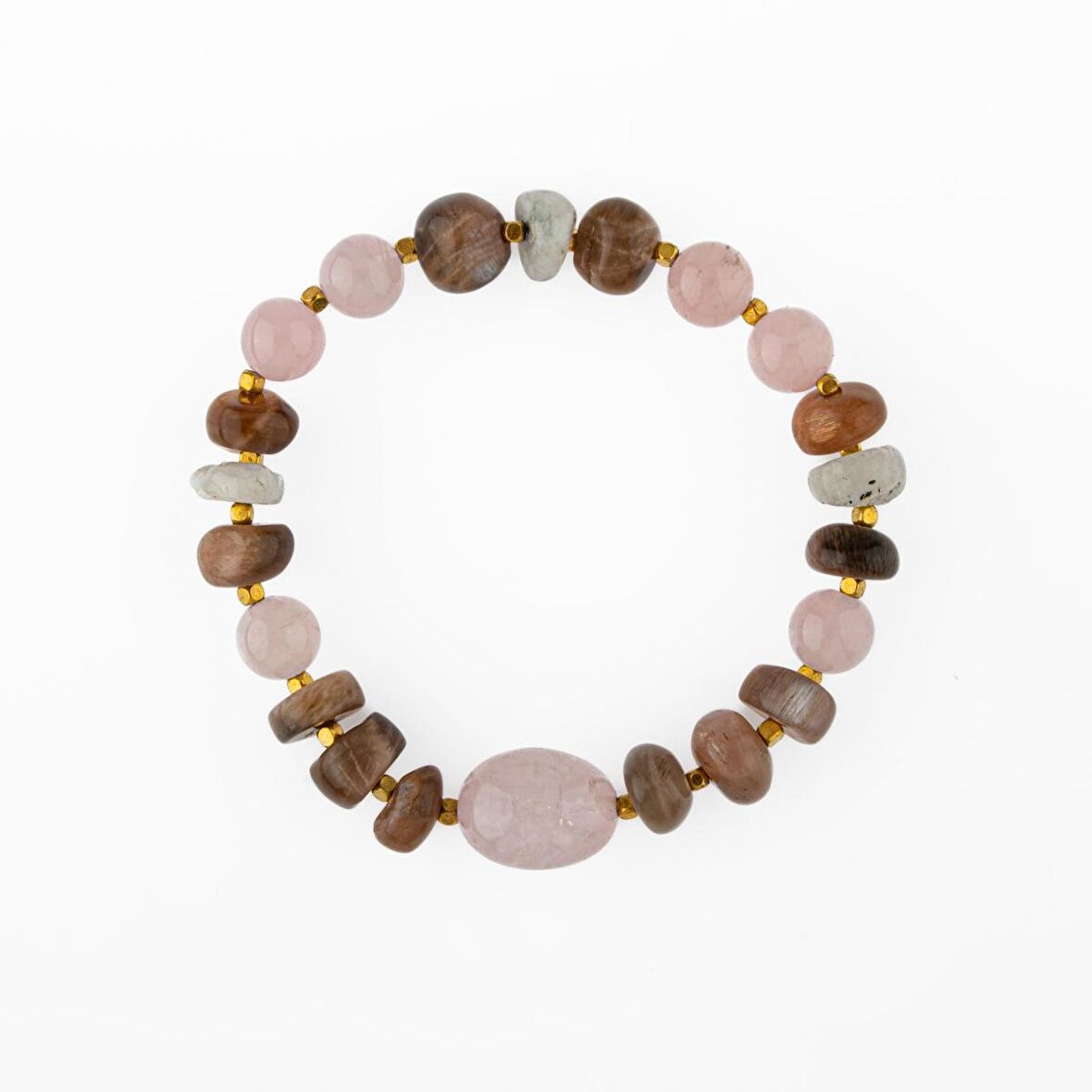 Ay Taşı-Pembe Kuvars-Güneş Taşı Doğal Taş Bileklik