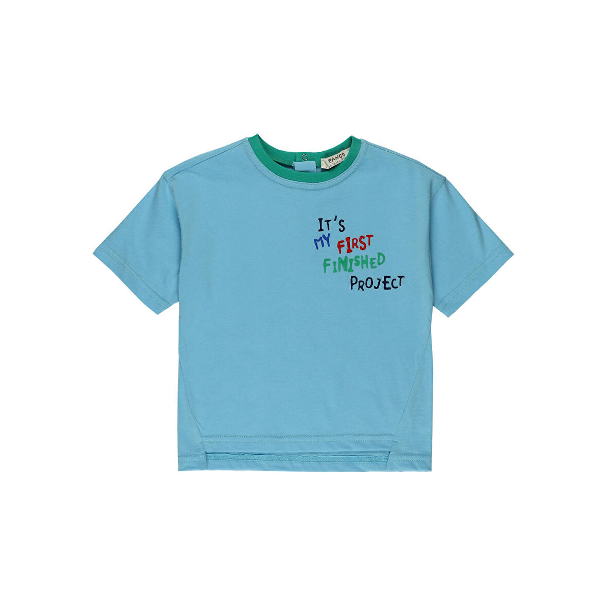 Panço Erkek Çocuk Baskılı Kısa Kollu T-shirt Mavi