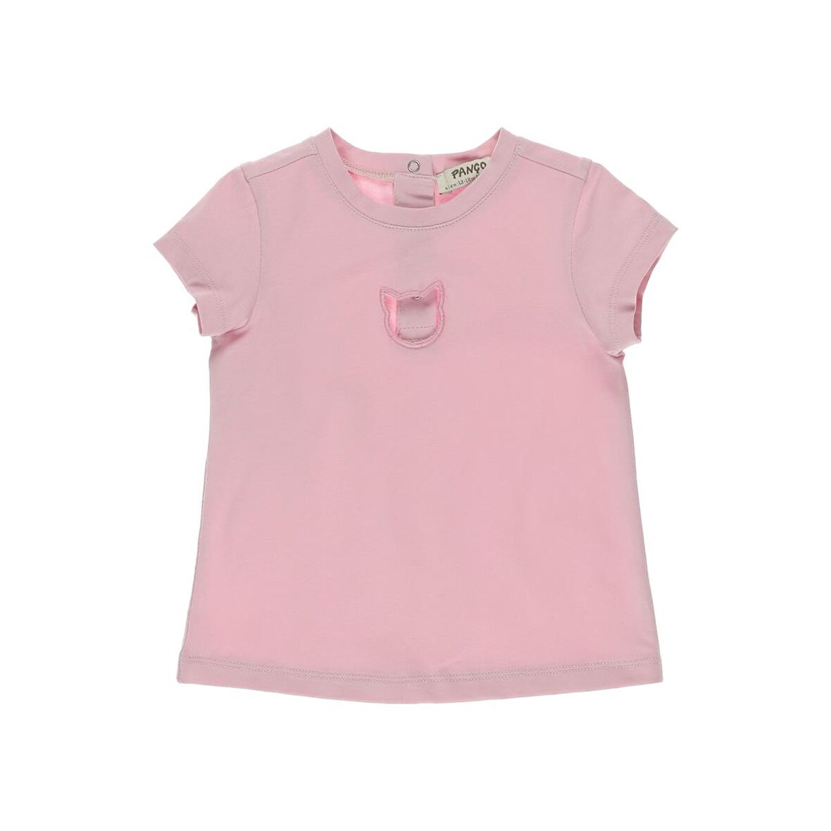 Panço Kız Çocuk Nakış Detaylı T-Shirt Pembe