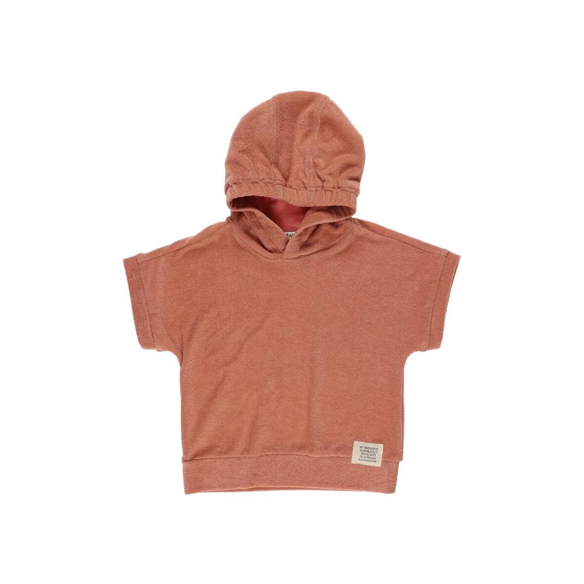 Panço Erkek Çocuk Havlu Dokulu Kapşonlu Sweatshirt Oranj