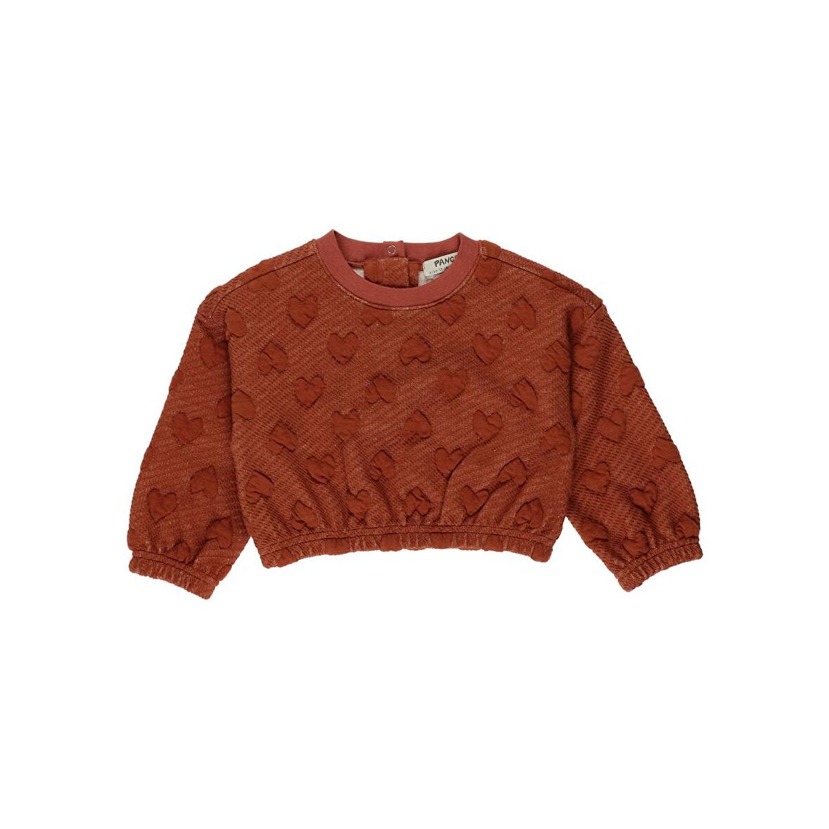 Panço Kız Çocuk Crop Sweatshirt Kiremit