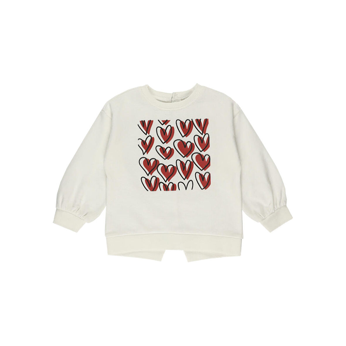 Panço Kız Çocuk Baskılı Sweatshirt Kiremit