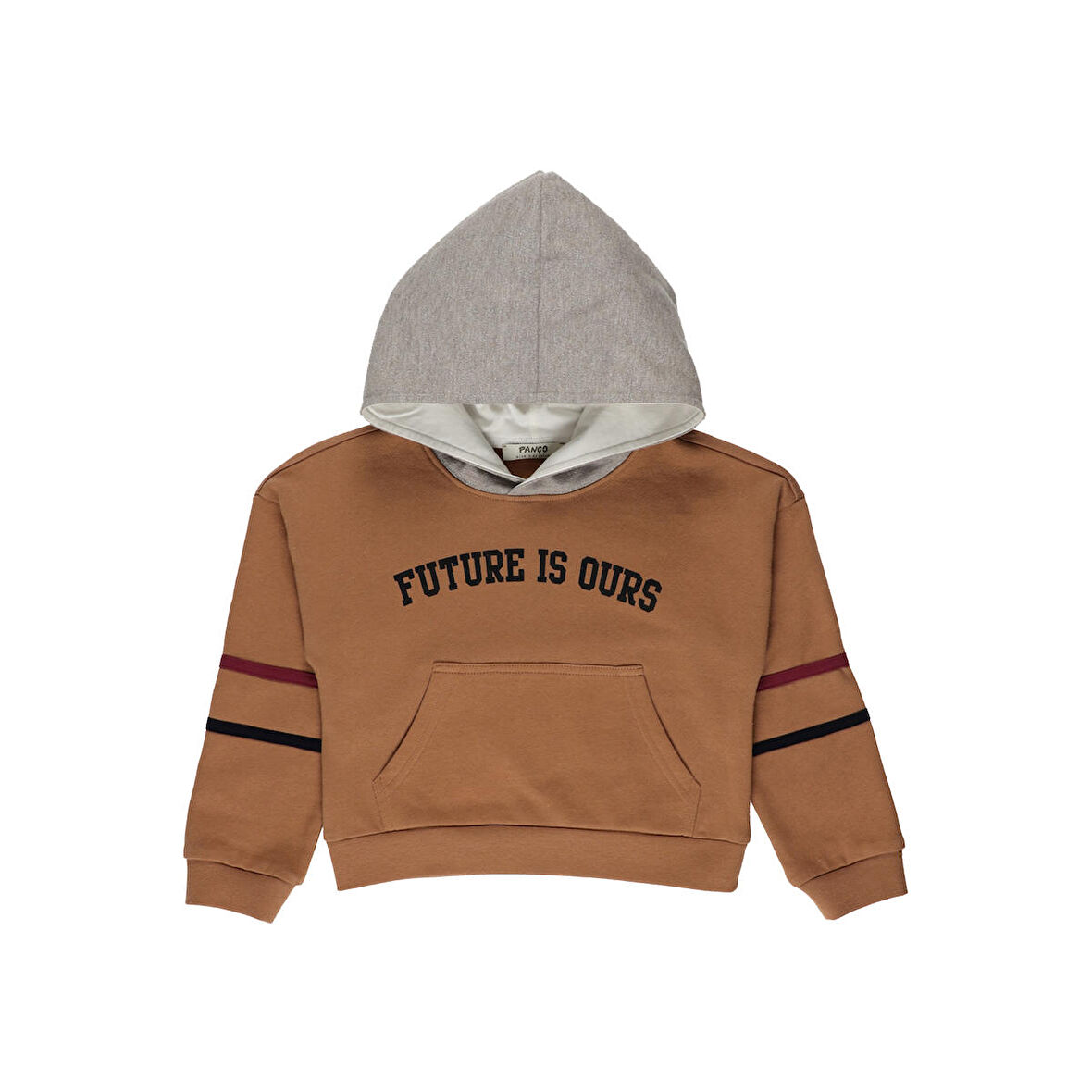 Panço Kız Çocuk Kapüşonlu Sweatshirt Camel