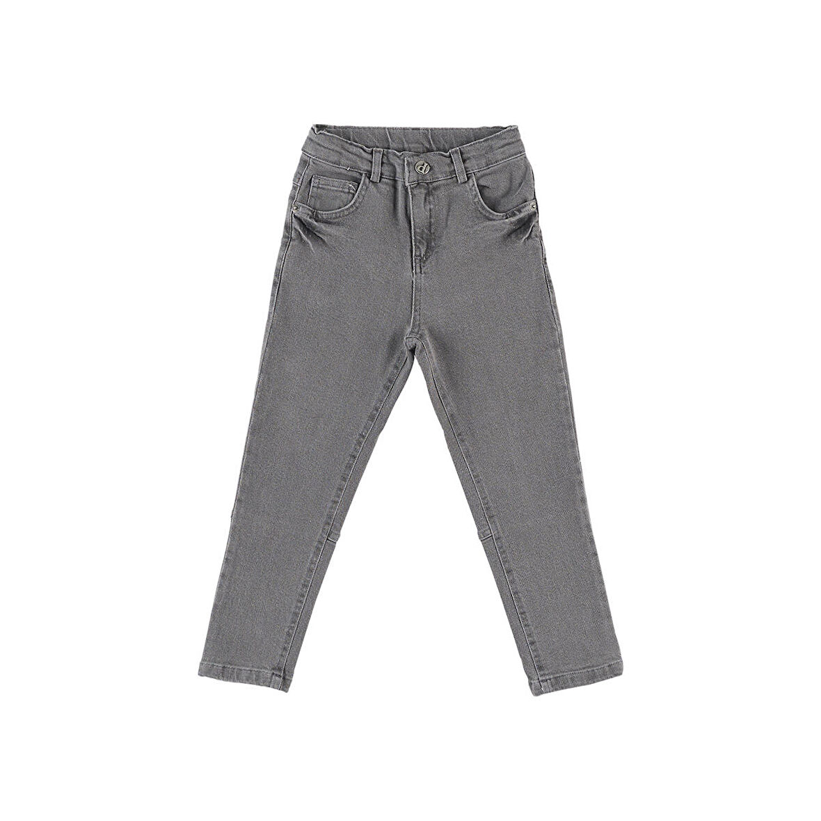 Panço Erkek Çocuk Düğmeli Denim Pantolon Gri