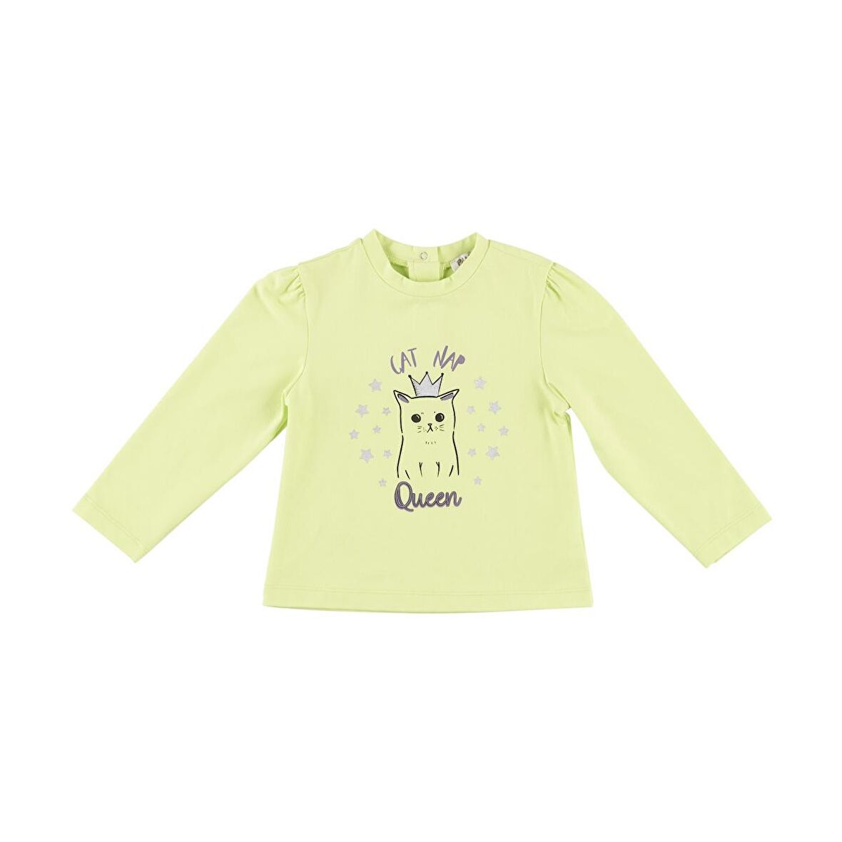 Panço Kız Çocuk Baskılı Uzun Kollu T-Shirt Yeşil