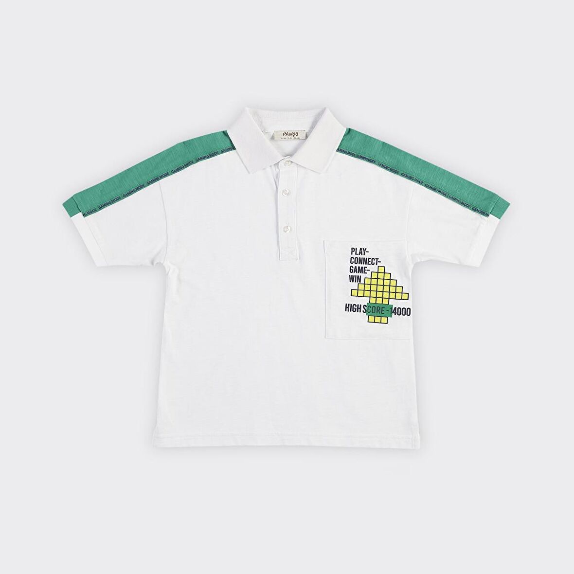 Panço Erkek Çocuk Yakalı T-Shirt Beyaz
