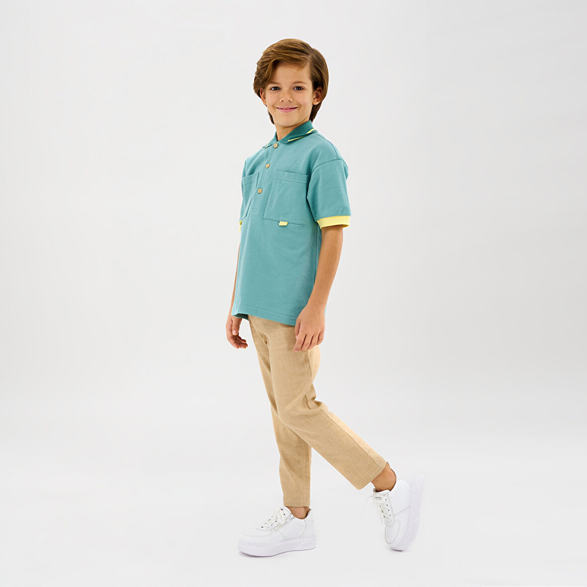Erkek Çocuk Pike T-Shirt Yeşil