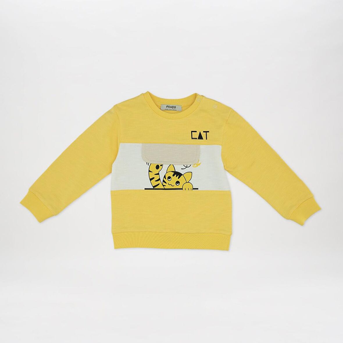 Panço Erkek Çocuk Baskı Detaylı Sweatshirt Sarı