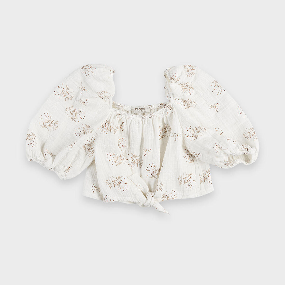 Kız Çocuk Çıtır Desenli Bluz Ekru