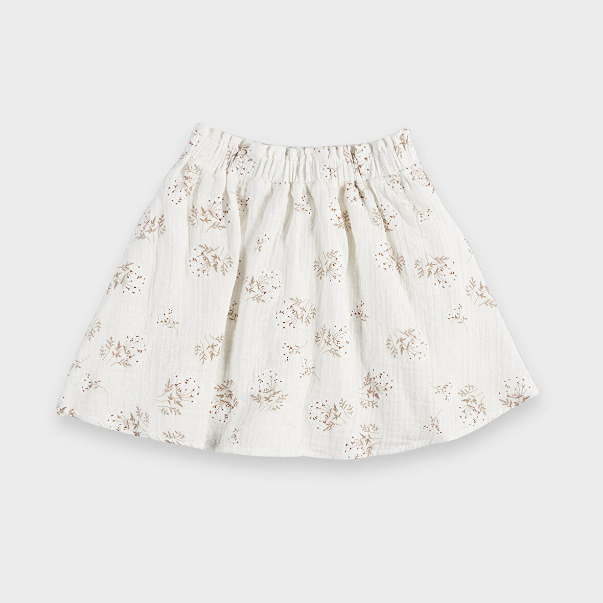 Kız Çocuk Çıtır Desenli Etek Ekru