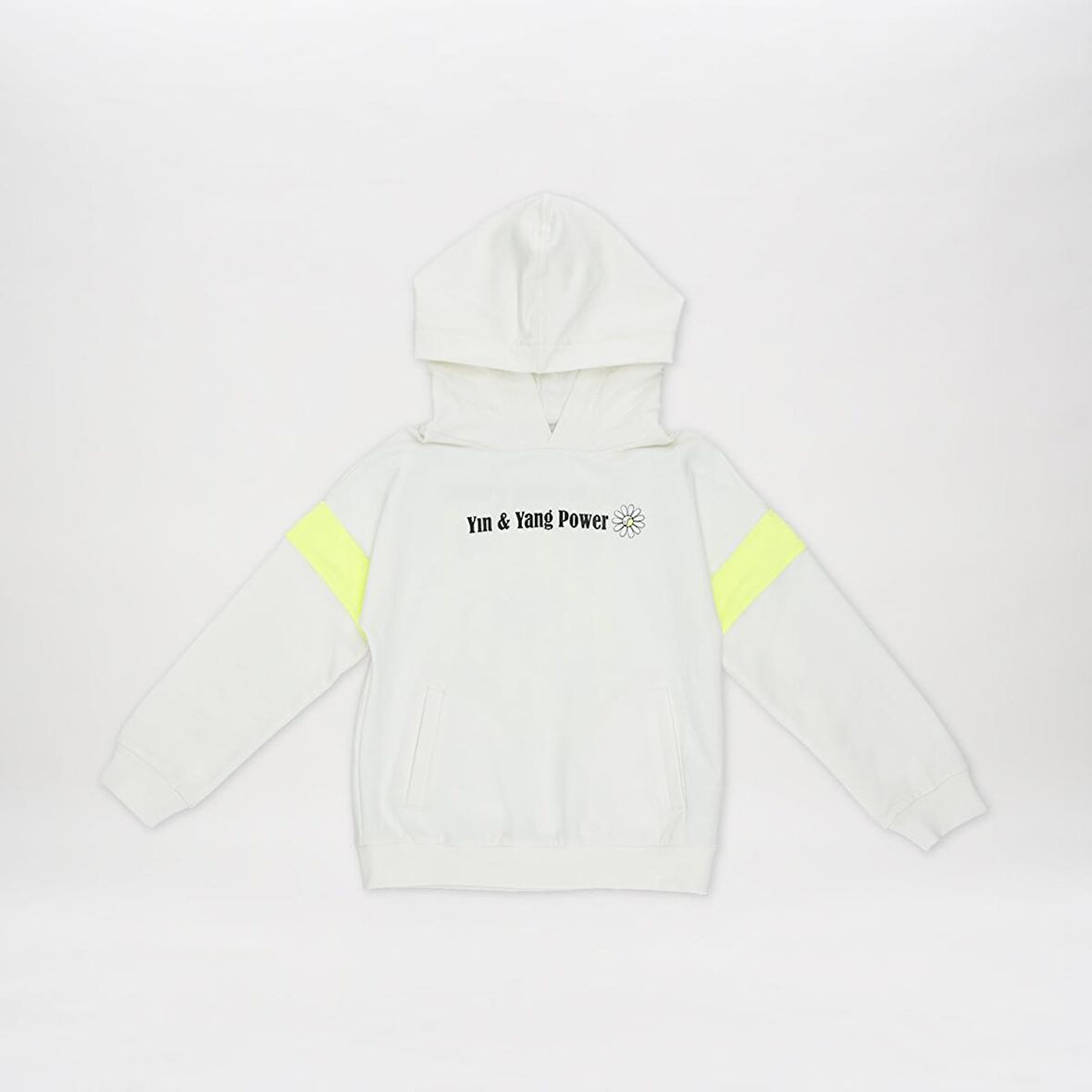 Kız Çocuk Baskı Detaylı Kapüşonlu Sweatshirt Ekru