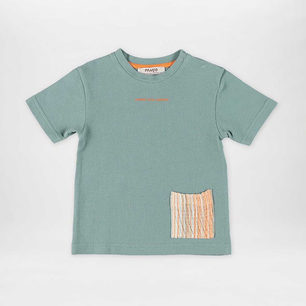 Panço Erkek Çocuk Cep Detaylı Kısa Kollu T-Shirt Yeşil
