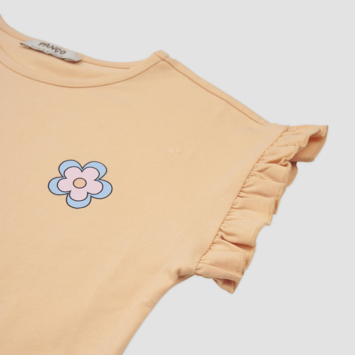 Kız Çocuk Baskı Detaylı T-Shirt Somon