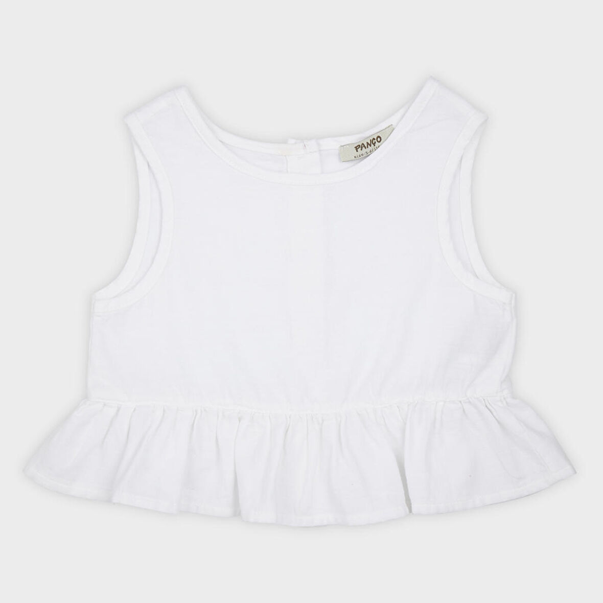 Kız Çocuk Eteği Fırfır Detaylı Bluz Beyaz