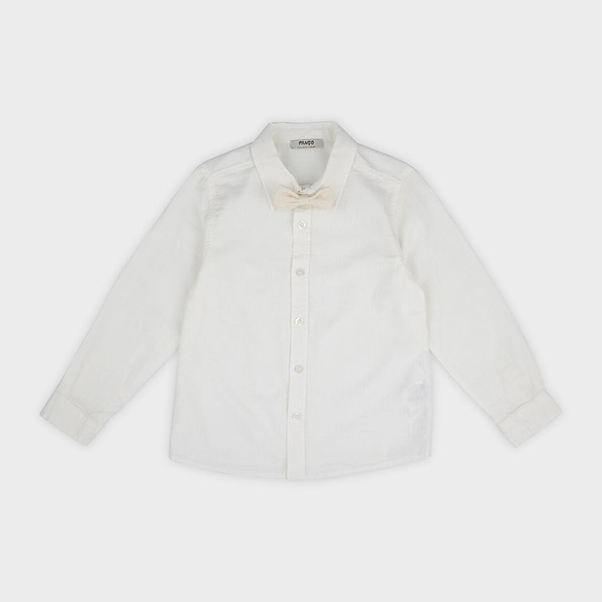 Erkek Çocuk Papyon Detaylı Gömlek Ekru