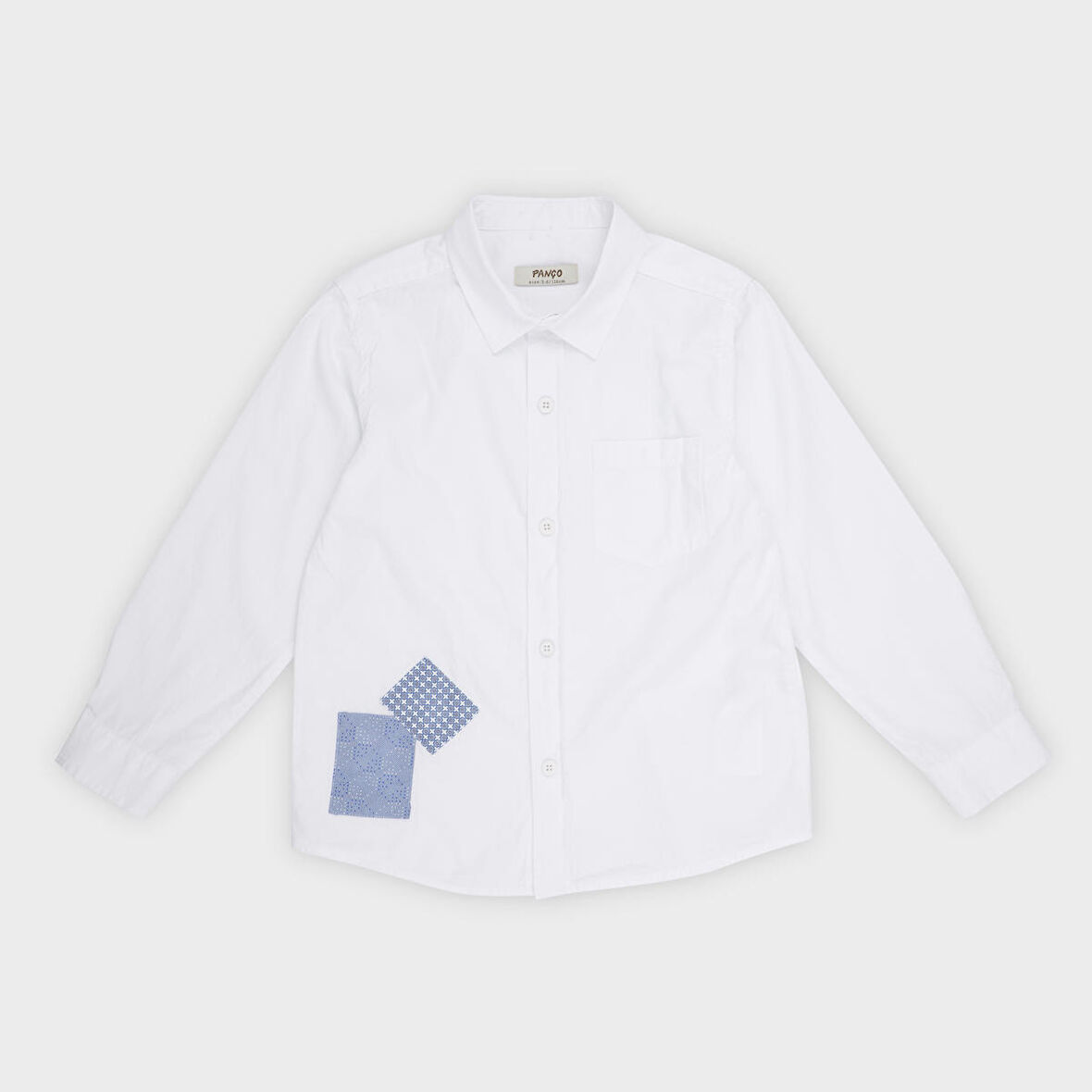 Erkek Çocuk Patch Detaylı Gömlek Beyaz