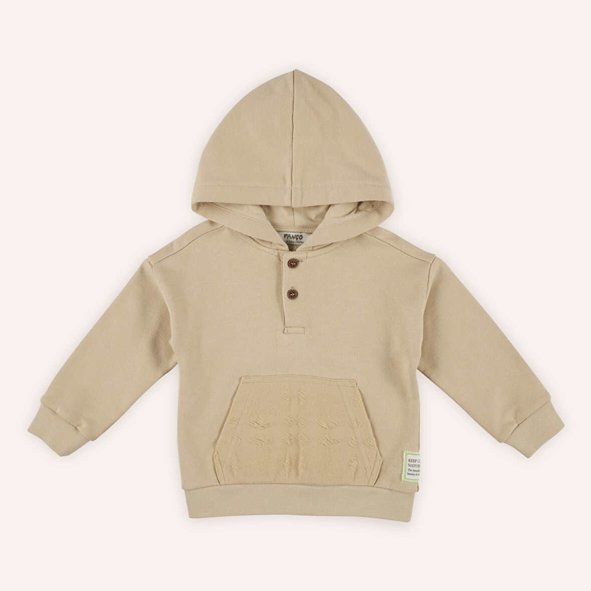Erkek Çocuk Kapüşonlu Sweatshirt Bej