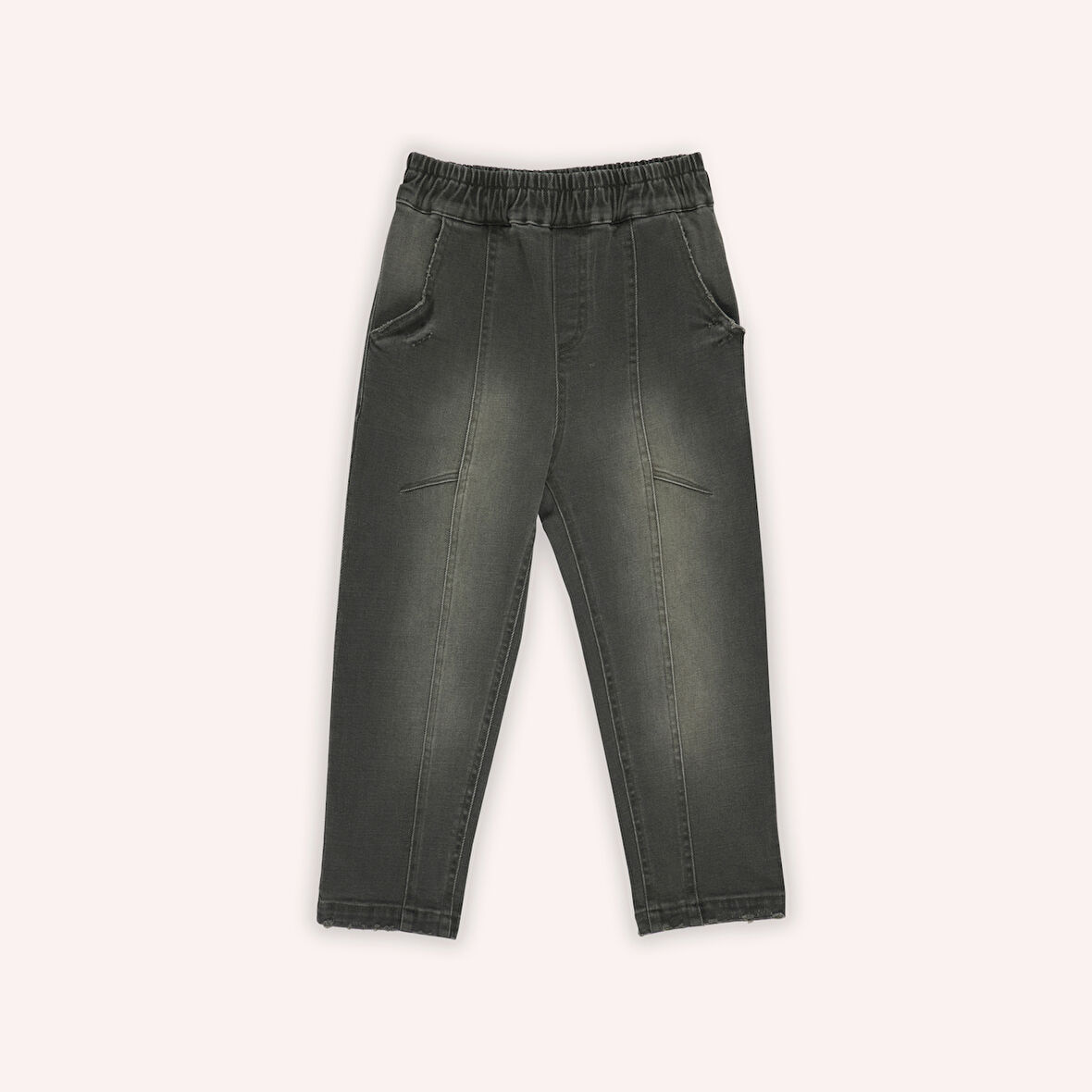 Erkek Çocuk Beli Lastikli Denim Pantolon Haki