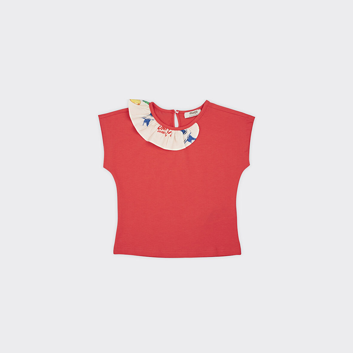Kız Çocuk  Yakası Fırfır Detaylı T-Shirt      
