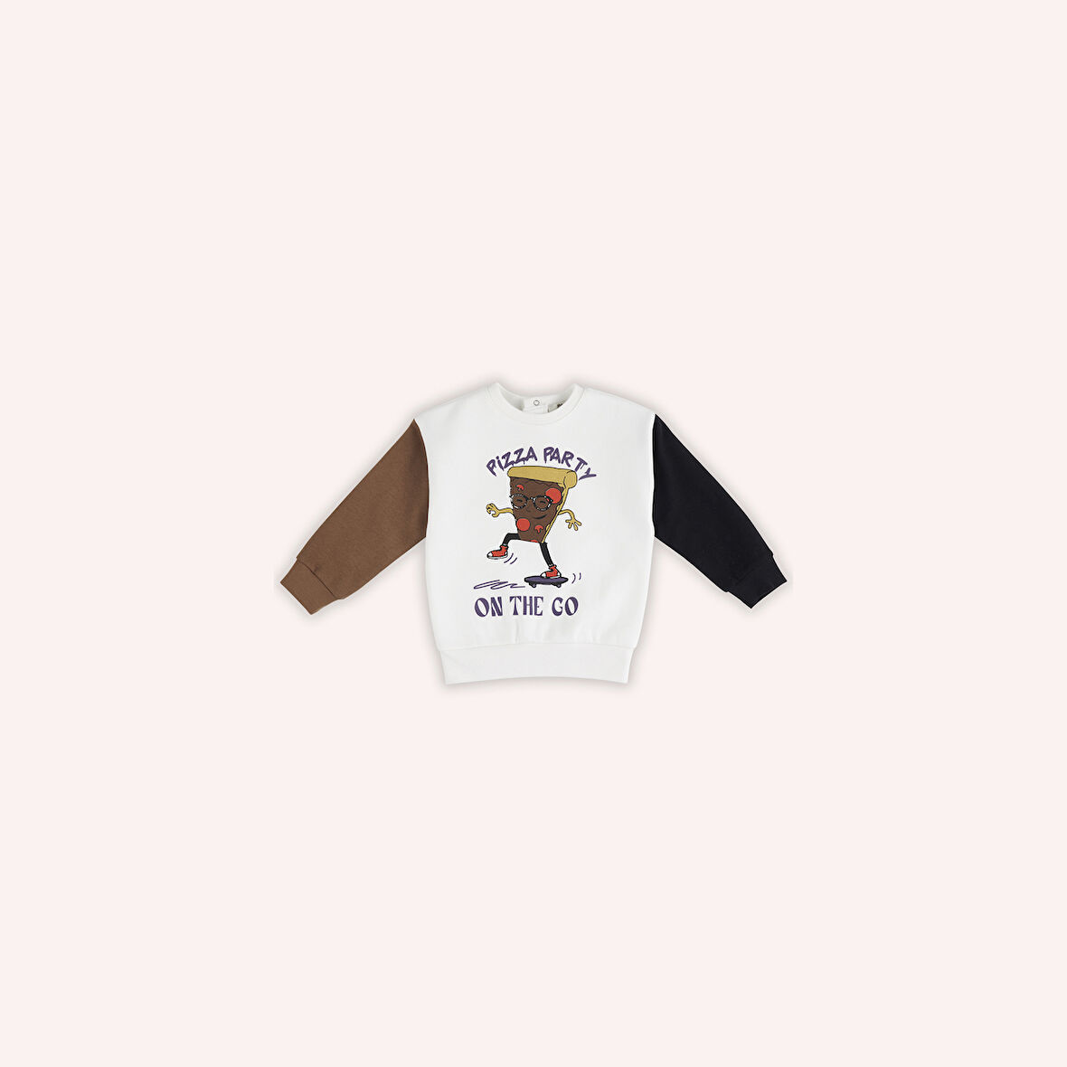Erkek Çocuk Baskılı Sweatshirt Ekru