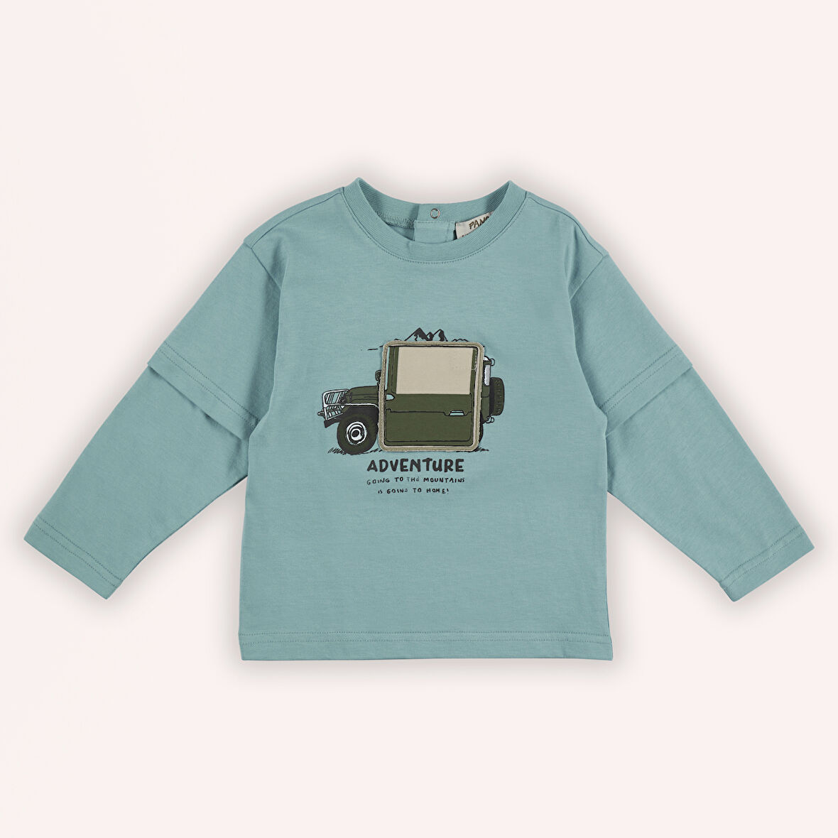 Erkek Çocuk Baskılı Uzun Kollu T-Shirt Mint