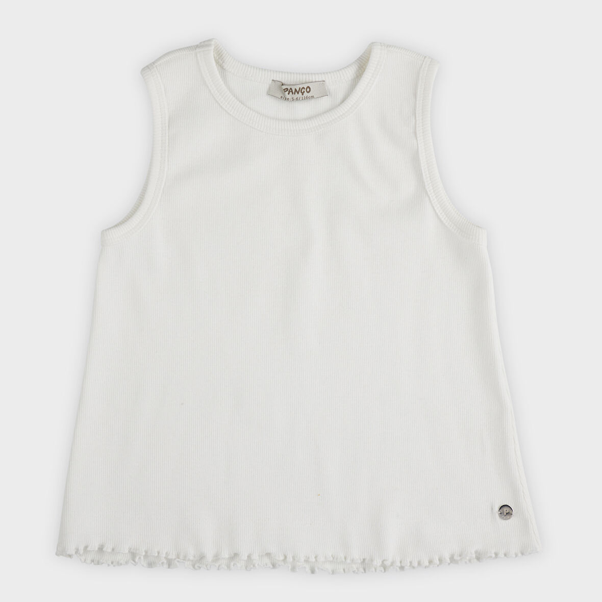 Kız Çocuk Metal Aksesuarlı Atlet Ekru