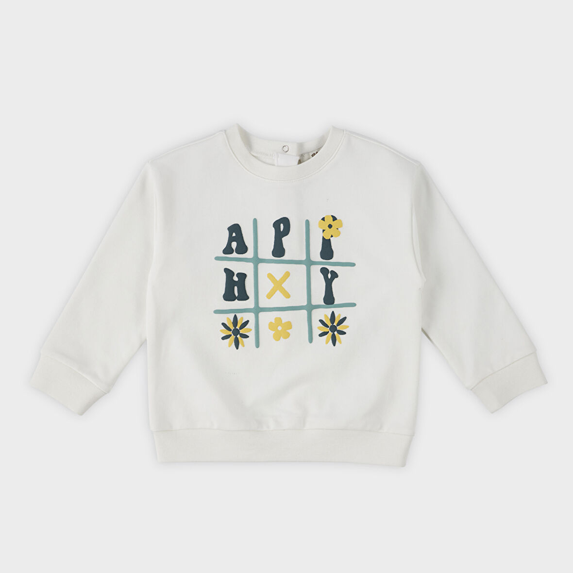 Kız Çocuk Baskılı Sweatshirt Ekru