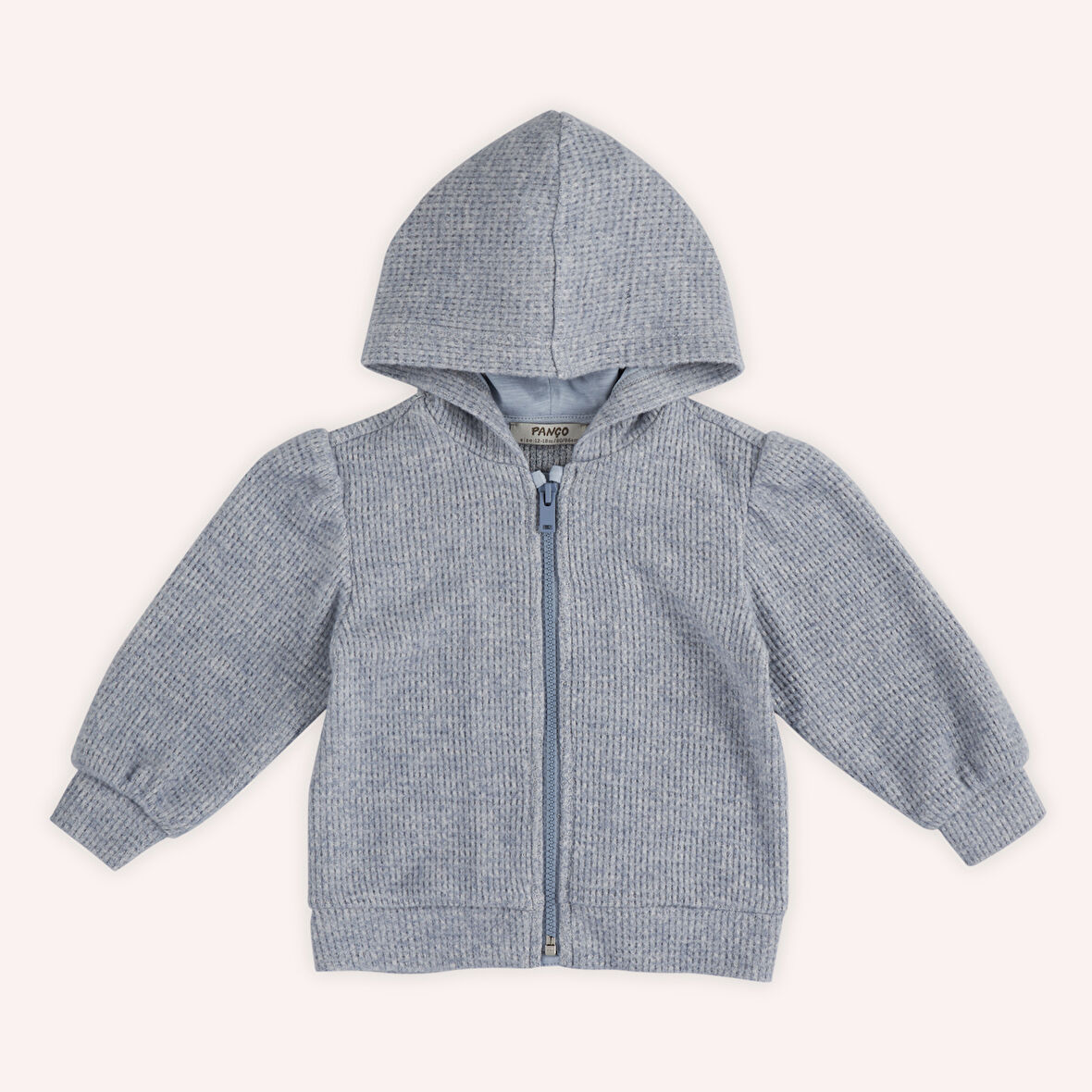 Kız Çocuk Yumuşak Dokulu Fermuarlı Sweatshirt Mavi