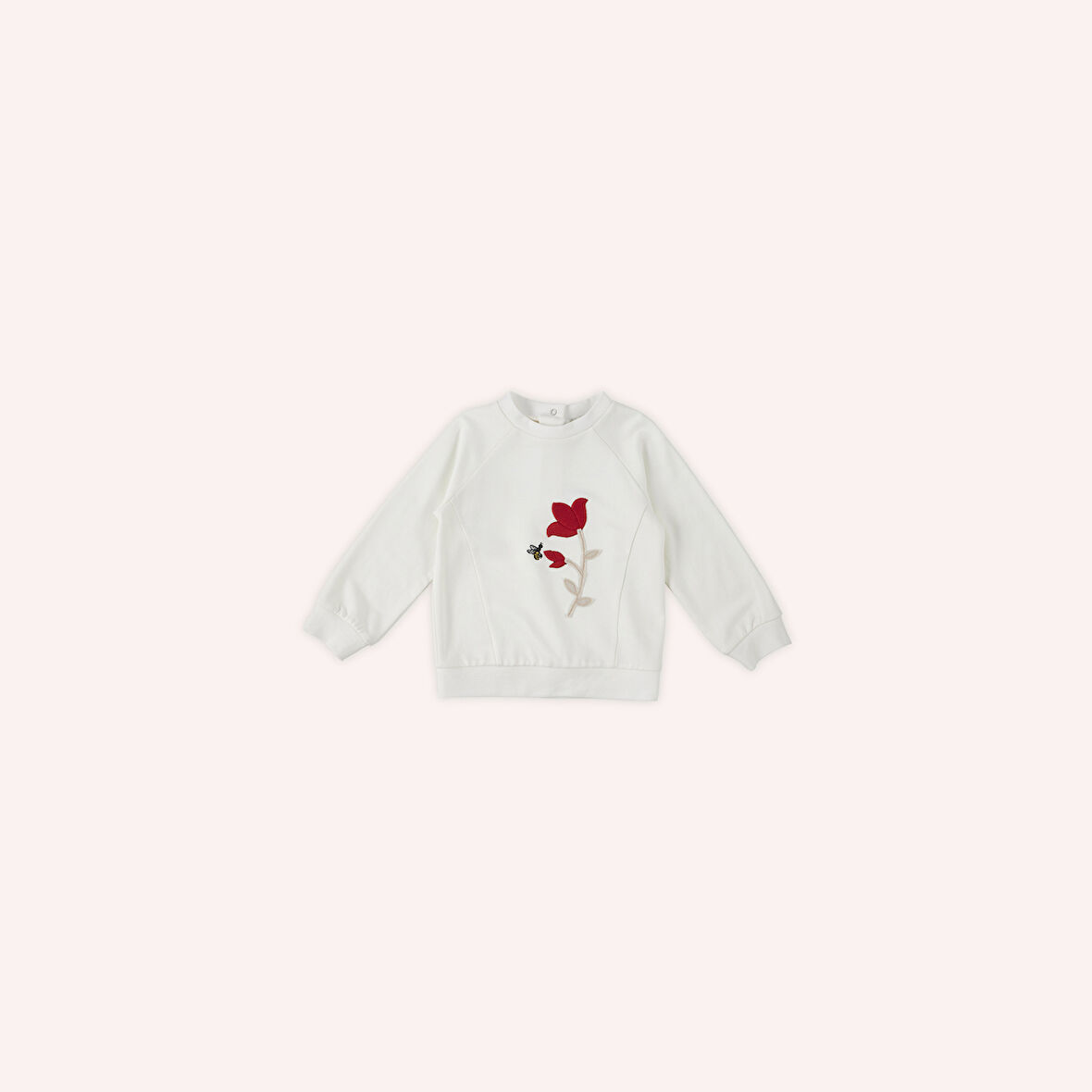 Kız Çocuk Nakış Detaylı Sweatshirt Kırmızı