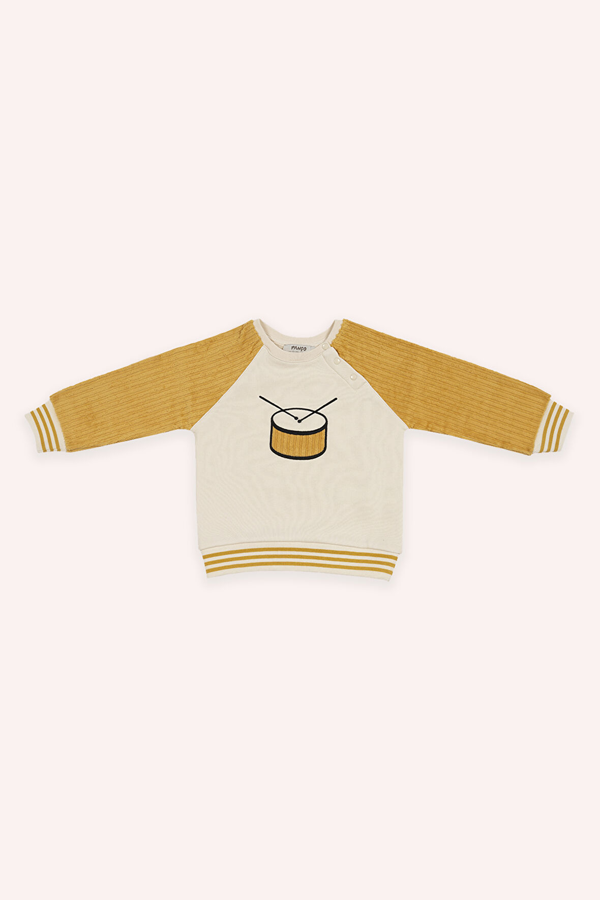 Erkek Çocuk Nakışlı, Reglan Kollu Sweatshirt Bej