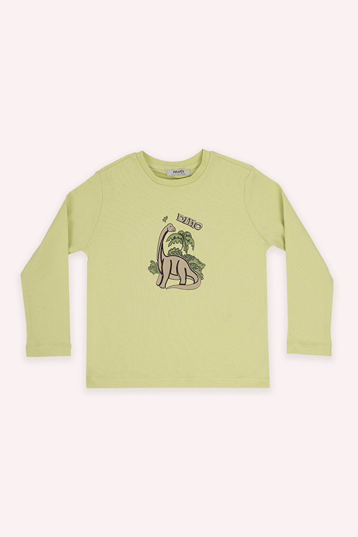 Erkek Çocuk Dinazor Baskılı Pijama Takımı Yeşil